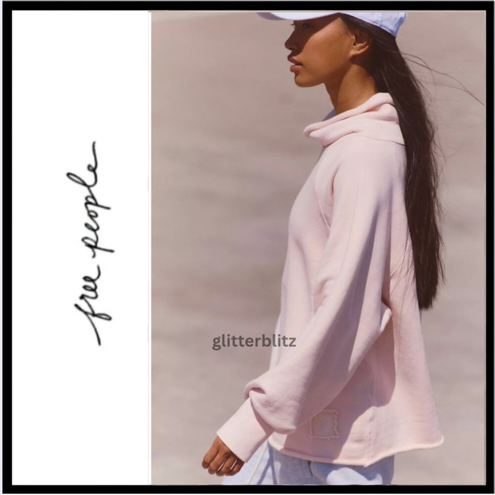 Free People Cutback Mock Neck Pullover Sweatshirt